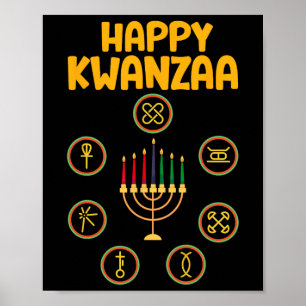 Poster Feliz Kwanzaa Sete Princípios De Kwanzaa Kinara M