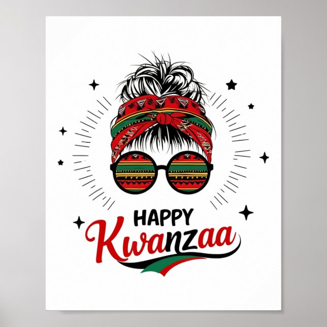 Poster Feliz Kwanzaa Sete Princípios De Kwanzaa Messy Bu (Frente)