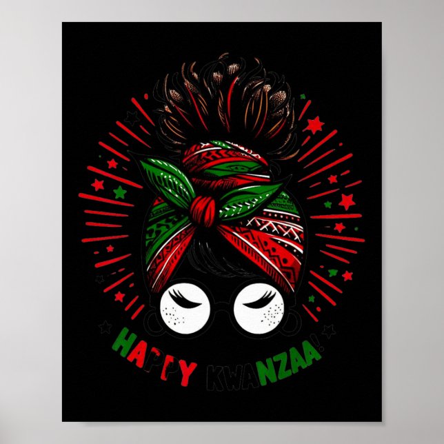 Poster Feliz Kwanzaa Sete Princípios De Kwanzaa Messy Bu (Frente)