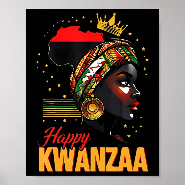 Poster Feliz Kwanzaa Sete Princípios Mulheres De Kwanzaa (Frente)