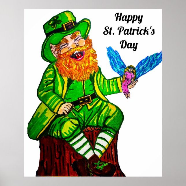 POSTER FELIZ LEPRECHAUN E FAIRY AMIGO (Frente)