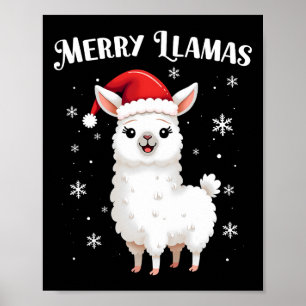 Poster Feliz Lhamas Natal engraçado Férias animais Llama