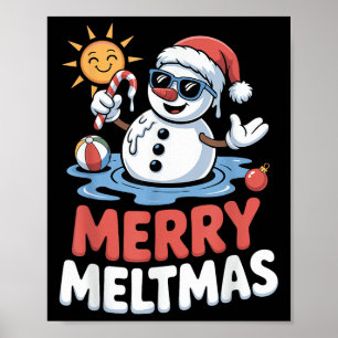 Poster Feliz Meltmas Snowman Xmas Em Julho