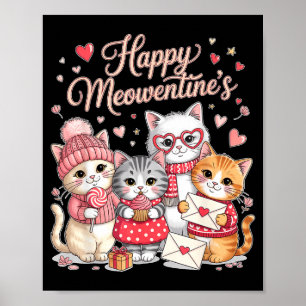 Poster Feliz Meowentines Fofo Dia dos Namorados Amantes d