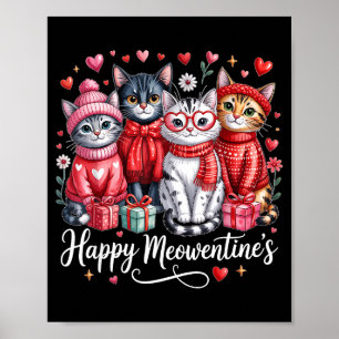 Poster Feliz Meowentines Fofo Dia dos Namorados Amantes d