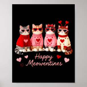 Poster Feliz Meowentines Gatinho Fofo do Dia dos Namorado