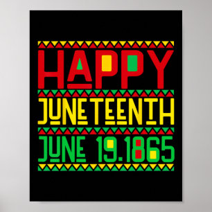 Poster Feliz Mês da História Negra Juneteenth 19 de Junho