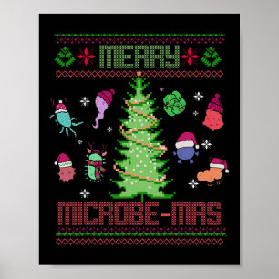 Poster Feliz Microbe-mas Microbiologia Cientistas Natal