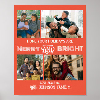 Poster Feliz moderna e foto da família brilhante