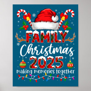 Poster Feliz Natal 2025 Família de Pijamas Combinando Xma