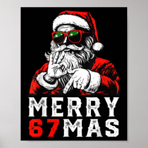 Poster Feliz Natal 6 7 Meme Engraçado Papai Noel 67 Mão X