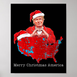 Poster Feliz Natal América Donald Trump Cobertura Xmas