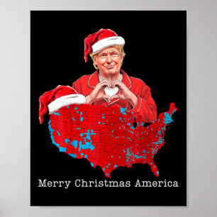 Poster Feliz Natal América Donald Trump Cobertura Xmas