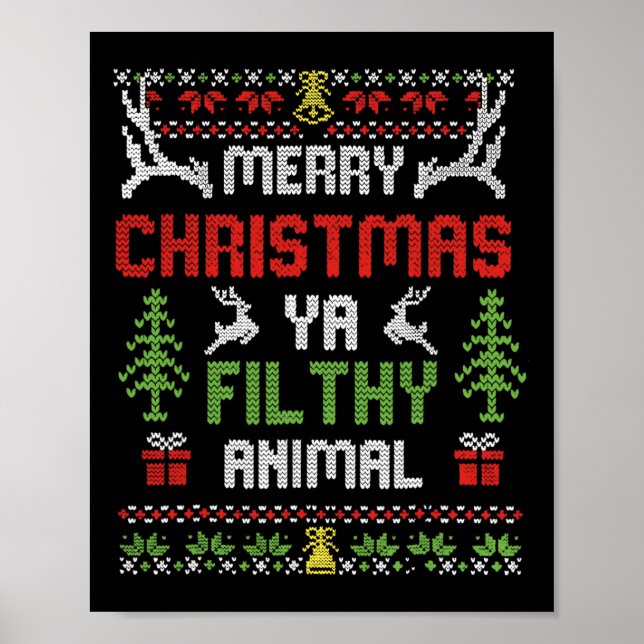Poster Feliz Natal Animal Sujo Ya (Frente)