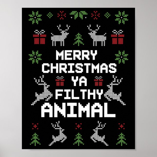 Poster Feliz Natal Animal Sujo Ya (Frente)