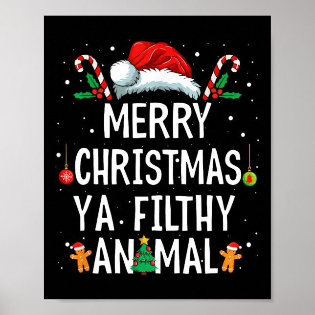 Poster Feliz Natal Animal Sujo Ya Xmas Family Pajam (Frente)