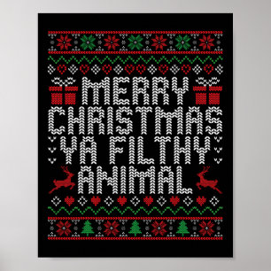 Poster Feliz Natal Animal Sujo Ya Xmas Family Pajam