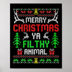Poster Feliz Natal Animal Sujo Ya Xmas Pajama 2