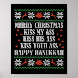Poster Feliz Natal Beije Meu Seu Feliz Hanukkah