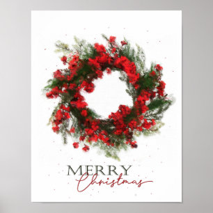 Poster Feliz Natal Berry Wreath
