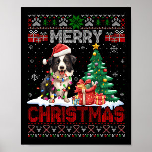 Poster Feliz Natal Borda Collie Dog Amadurece Ugly Xmas