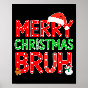 Poster Feliz Natal Bruh Divertido Papai Noel Retro Homens