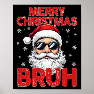 Poster Feliz Natal Bruh Funny Papai Noel Retro Men W
