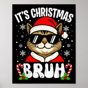 Poster Feliz Natal Bruh Gato Engraçado Gatinho Natal Home