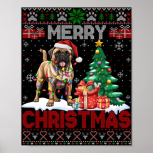 Poster Feliz Natal Bullmastiff Lovers Family Ugly Xma
