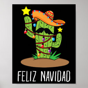 Poster Feliz Natal Cactus - Árvore Mexicana de Natal em J