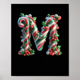 Poster Feliz Natal Cana de Açúcar Letra M Premium