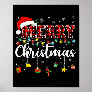 Poster Feliz Natal Chapéu Vermelho do Papai Noel Rena Nat