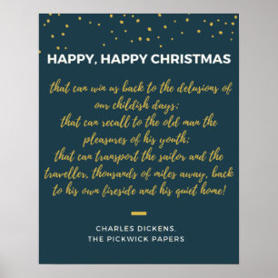 Poster Feliz Natal - Citação de Charles Dickens