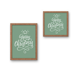 Poster Feliz Natal citado branco e verde