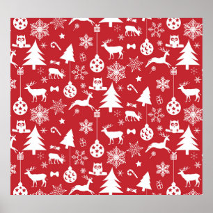 Poster Feliz Natal: Coleção Red Vintage