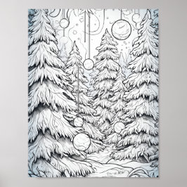 Poster Feliz Natal - Coloração de Adultos