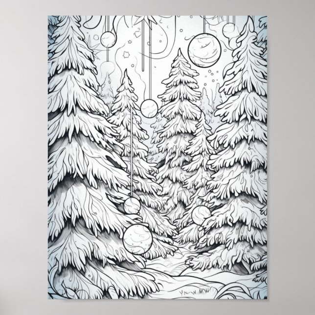 Poster Feliz Natal - Coloração de Adultos (Frente)