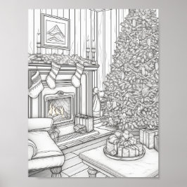 Poster Feliz Natal - Coloração de Adultos