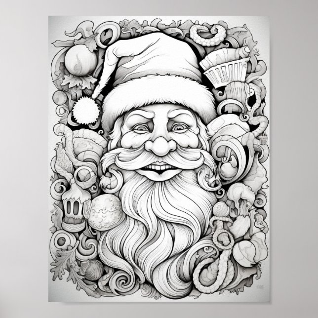 Poster Feliz Natal - Coloração de Adultos (Frente)