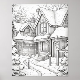 Poster Feliz Natal - Coloração de Adultos