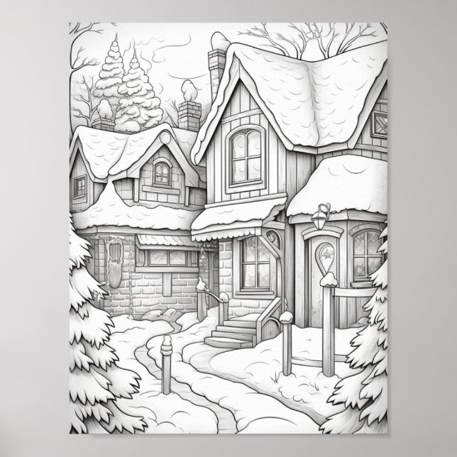 Poster Feliz Natal - Coloração de Adultos (Frente)