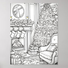 Poster Feliz Natal - Coloração de Adultos