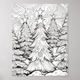 Poster Feliz Natal - Coloração de Adultos