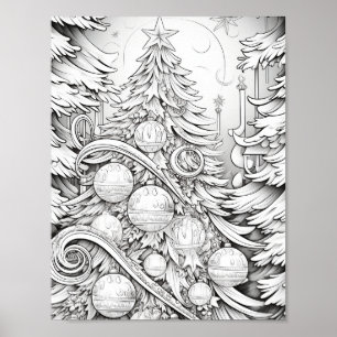Poster Feliz Natal - Coloração de Adultos