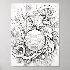 Poster Feliz Natal - Coloração de Adultos