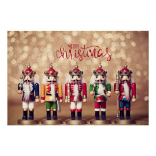 Pôster Feliz Natal Coloridos Nutcrackers