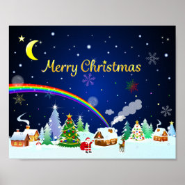 Poster Feliz Natal com Crescent Moon