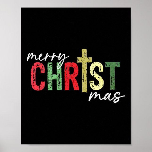 Poster Feliz Natal Cristão Jesus Cruza Religião (Frente)