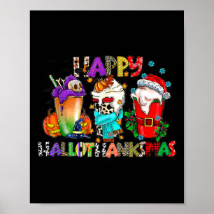 Poster Feliz Natal de Ação de Graças de Halloween HalloOb