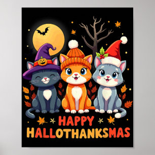 Poster Feliz Natal de Ação de Graças de Halloween HalloOb